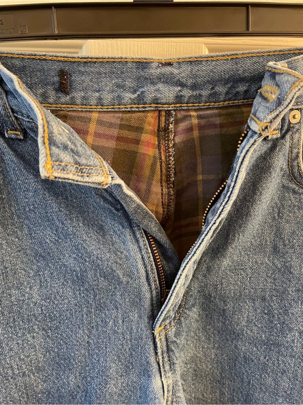 Flannel Lined Classic Blue Denim Jeans - Picture 5 of 5